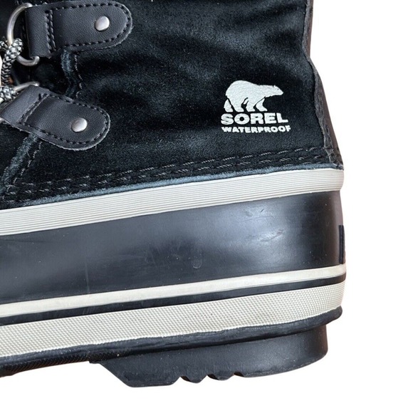 Sorel Boots Womens 5 Black Joan of Arctic Winter Boot Faux Fur Lace Up Snow Boot - Picture 9 of 11